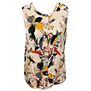 Cynthia Rowley Linen Sleeveless Button-Down Top